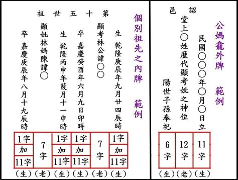 祖先牌位寫法